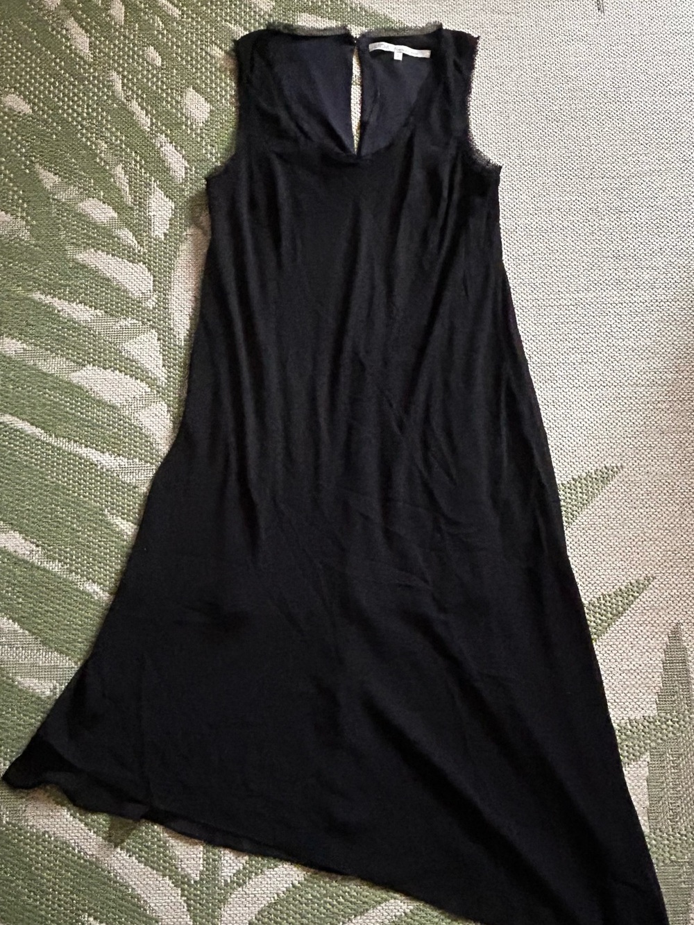 RACHEL ROY Elegant Black Sleeveless A-Line Dress with edged v-neck. size M